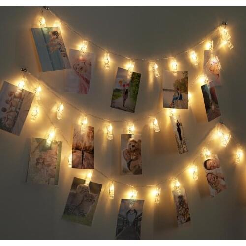 AMIR 5M Photo Clip Holder LED String Lights For Christmas Party Wedding Home Decoration Fairy Lights 40LED Battery Powered