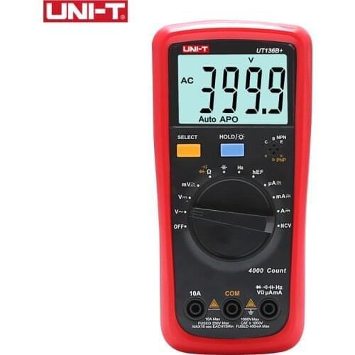 UNI-T Digital Multimeter Auto Power Off Meter UT136B+/UT136C+ AC DC Voltage Current Ohm Diode Cap Hz of Test Diode Multimeter