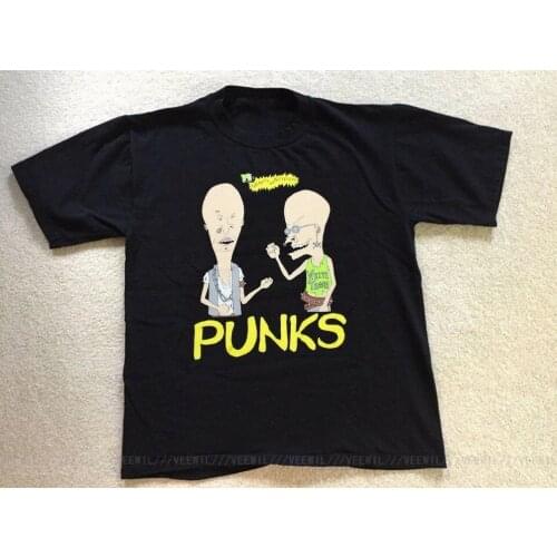 Vintage 1995 Beavis And Butthead 90s MTV PUNKS Black Usa Size S-3XL T-Shirt Gym Sportswear Tops Tee Shirt