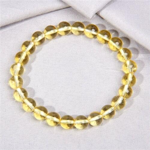 High Quality Genuine Citrines Yellow Quartz Bracelet For Women Men Natural Citrines Beaded Bracelets Gemstones Bangles Jewelry