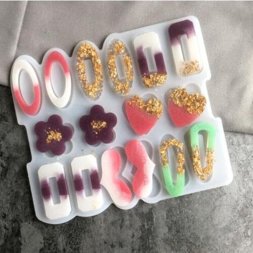 Girl Hair Clip UV Resin Mold for DIY Handmade Hair Pin Jewelry Accessories Tools Resin Mold Resin Jewelry Molds