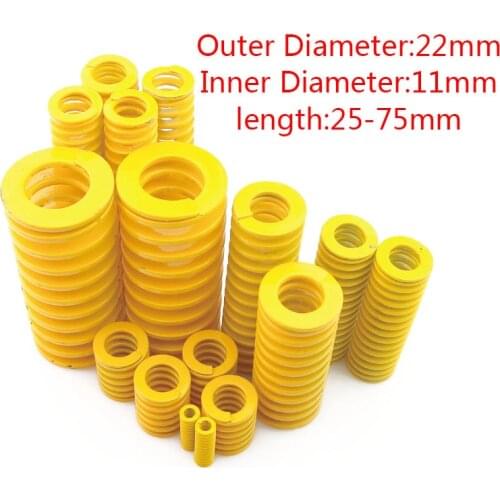 1pcs Long Light Load Stamping Compression Mould Die Spring Outer Diameter 22mm Inner Diameter 11mm Length 25-75mm