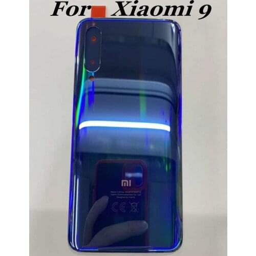 100% Original For Xiaomi 9 Glass Battery Back Cover with glue CE logo Panel Rear Door Housing Case with adhesive for xiaomi9 mi9