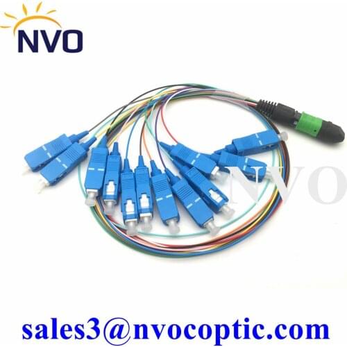 12cores,MPO Male Fan-out SC Fiber Optic Pigtail,Insertion Loss:0.35dB,SM G657A1,Dia 0.9mm,50cm Length,MPO Hydra Cable Assemblies