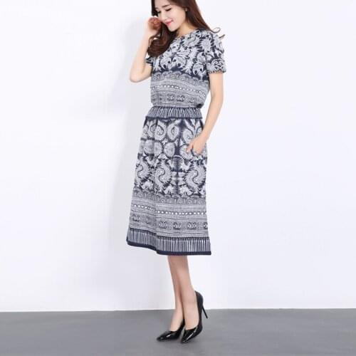 2pcs Women Two-Piece Jacket Skirt New Cotton Spring Clothes Breathable Comfortable Long Skirt Short Sleeve T