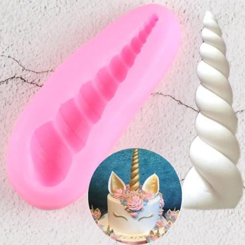 3D Unicorn Horn Fondant Mold Cupcake Topper Silicone Mold DIY Party Cake Decorating Tools Jelly Candy Chocolate Gumpaste Mould