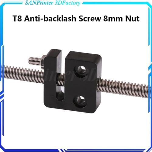 3D printer accessories T Openbuilds type anti-backlash T8 screw 8mm Nut Block pitch 2mm Lead 2mm/4mm/8mm,POM square T8 nut