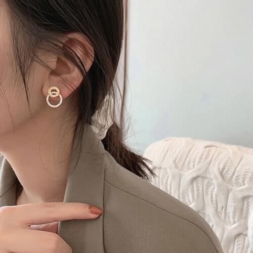 ALIZONE Elegant and Exquisite Opal Petal Circle Stud Earrings For Woman New Classic Jewelry Luxury Party Girls Unusual Earrings