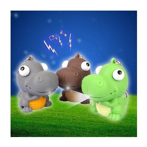 FREE SHIPPING BY DHL 200pcs/lot 2015 Plastic LED Funny Monster Shaped Keychains with Sound Novelty Children Toy Keyrings