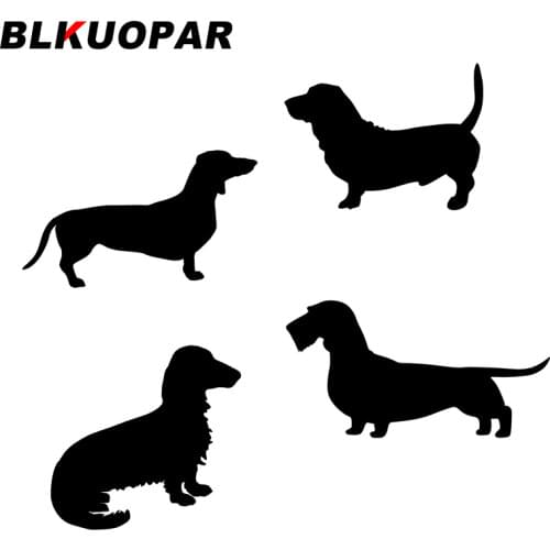 BLKUOPAR for Wirehaired Dachshund Silhouette Car Stickers Vinyl Creative Decals Sunscreen Air Conditioner Trunk Decor Car Goods