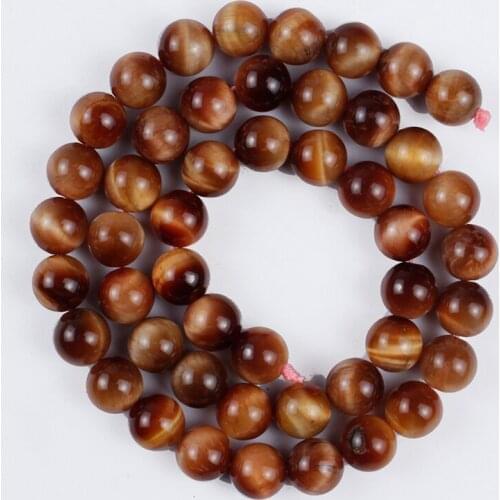 Natural Stone Beads Sun Tiger Agate Round Smooth Loose Beads for Making DIY Bracelet Earrings Accessories15 4/6/8/10/12mm