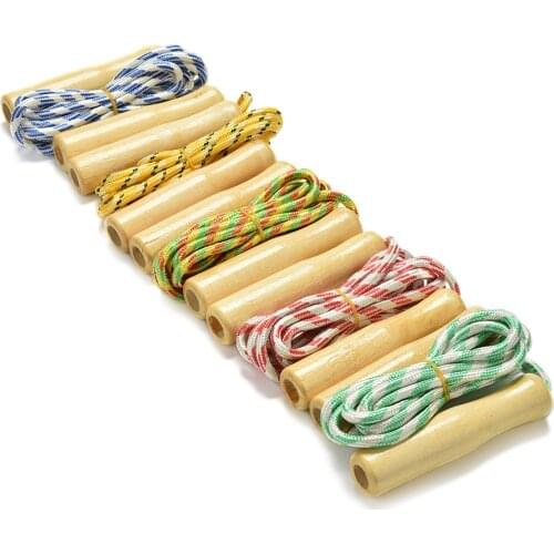 1PC Kids Skipping Rope Jumpping Game Wooden Handle High quality Toy 2.4m