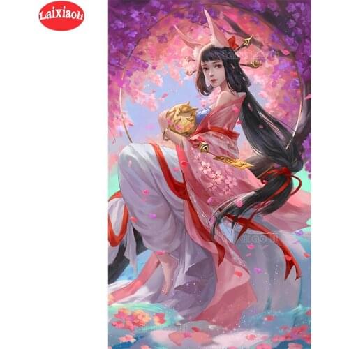 Diy Diamond Painting Fantasy art, sexy Japanese beauty, sakura 5D diamond mosaic full square drill diamond embroidery