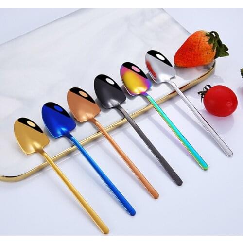 Stainless steel coffee spoon shovel dessert spoon ice cream fruit spoon creative spoon gift tea spoons