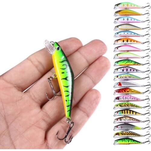 Double Hook Long Distance Throwing Lure Mino Sink Into The Water Short Lingual Plate 6.8cm 5.2g Colorful