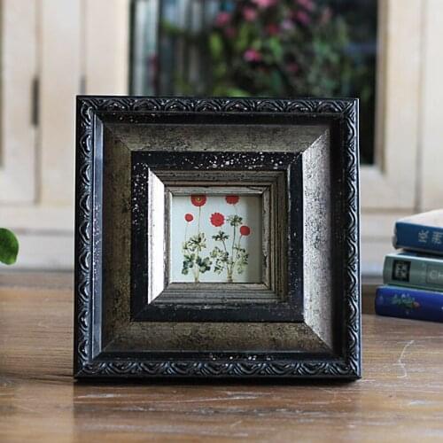 European Anti-Old Solid Wood Photo Frame Home Soft-fitting European Retro Solid Wood for Old Wind Frame Home Decorations