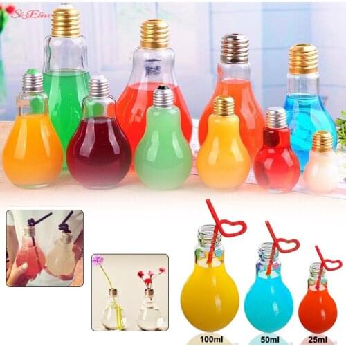 Leak-proof Bulb Water Bottle Brief Fashion Milk Juice Light Bulb Cute Water Bottle Portable Bottles 6Z