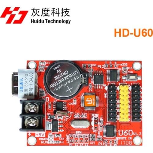 Huidu hd-u60 P10 single color and dual color led programmable sign controller , U-disk Communication Digital LED Moving Signs