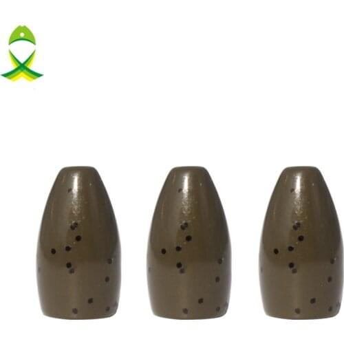 JSM 5pcs/lot green Tungsten sinker Bullet style casting sinkers Fishing weights for Fishing tackle box accessories