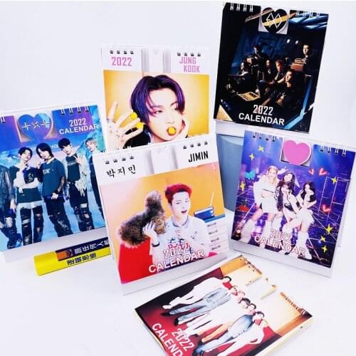 Kpop Bangtan Boys TREASURE 2021 Table Calendar GOT7 TWICE SEVENTEEN New Year Desk Calendar Agenda Organizer Planner Book