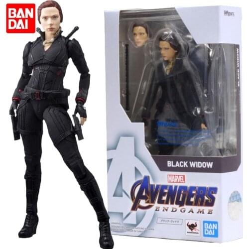 Bandai Marvel Avengers Endgame Black Widow Natasha Romanoff Scarlett Johansson S. h. Figuarts Doll Action Figure Model Kids Toys