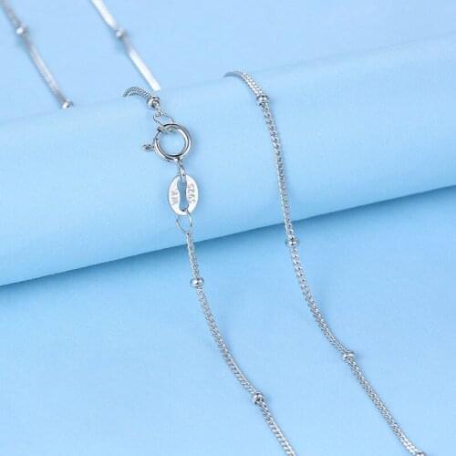 Lo Paulina Round Beads Link Chain Necklace For Lady Girl 100% 925 Sterling Silver Simple Wedding Jewelry Bijoux LPC015