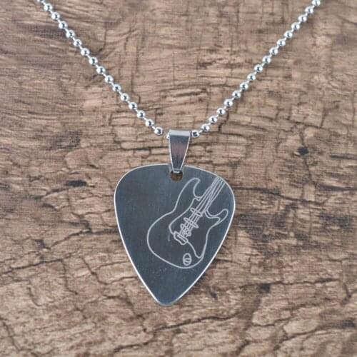 Guitar Part Picks Silver Necklace Guitar Necklace Neck Picks 6 Kinds Of Necklace Drop Guitar Pick With Stainless Steel Chain New