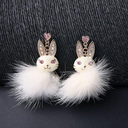 Sweet Girl Favorite 3 Colors Cute Rabbit Earrings Summer 2016 New Animal Ear Jewelry Women Earrings