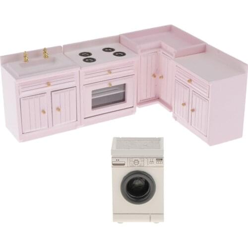 1:12 Scale Mini Washing Machine Home Appliance and Kitchen Cabinet Supplies