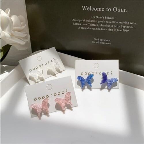 Fashion star sweet purple butterfly earrings super women earrings jewelry accessories