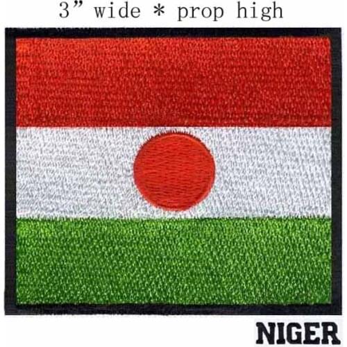 3" wide Niger embroidery flag patch for applique sewing/desert/full moon