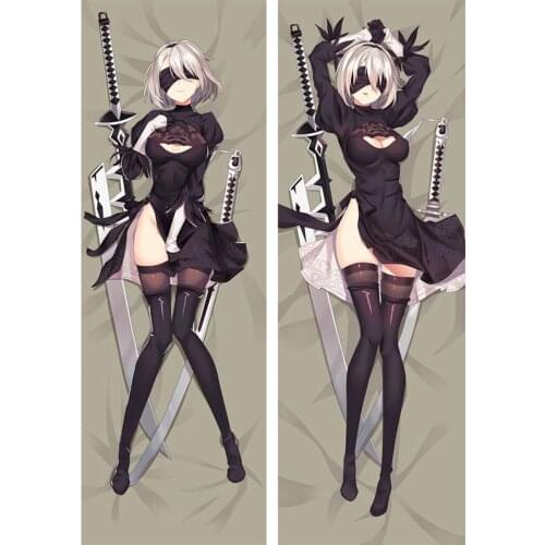 Anime Game NieR:Automata YoRHa No.2-B Dakimakura Otaku Bedding Throw Cushion Pillow Cover Female Body Cosplay Hugging Pillowcase