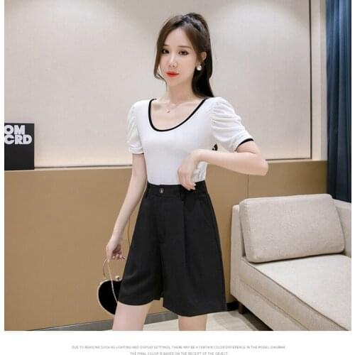 New Casual Comfortable Elegant Wild ShortsWomens Shorts 2021summer Slim Wide Leg A-line Shorts