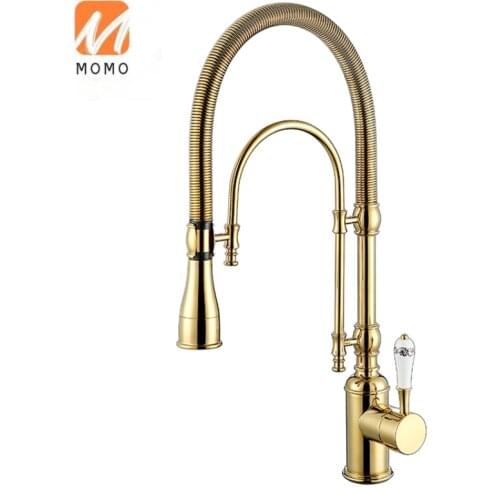 Luxury Gold Kitchen Faucet Sink Mixer Tap Single Handle Kitchen Faucet Water Taps