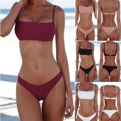 2021 New European And American Personality Gathering Sexy Floral Split Bikini Swimsuit Without Steel Support