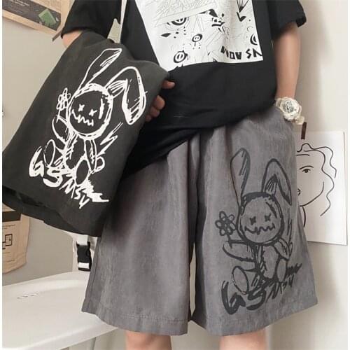 Streetwear Harajuku Fun Rabbit Cartoon Comic Pants Summer Y2k Korean Fashion Ins Loose Large Size Wide Leg Pants Men And Women