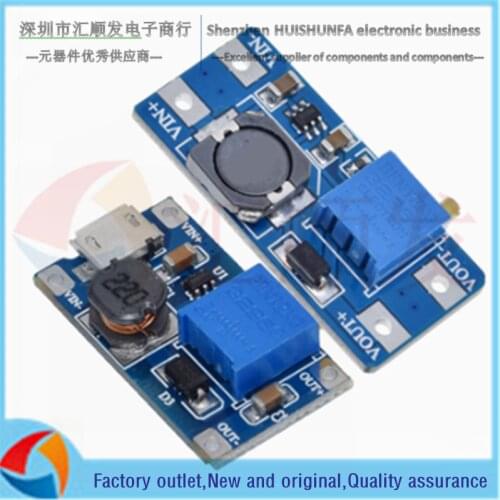 5PCS!!! The input voltage of MT3608 DC-DC booster module 2A booster plate is adjustable from 2-24V liter to 5/9/12/-28V