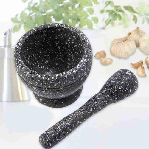 1pc Granite Grain Garlic Masher Resin White Granite Grinding Bowl Garlic Press Herb Pepper Mixing Pot Kitchen Tool