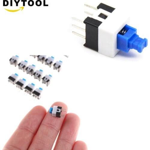 10PCS/LOT 7X7mm Self Locking Push Tactile Power Micro Switch 6 Pin Button Switches Each 7*7mm Latching/ no lock Tactile Button