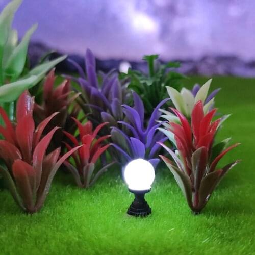 10PSC 1/87 Model Train Ho Scale Simulation Stigma Lawn Lamp Model Courtyard Garden Scene White Light Miniature Lighting