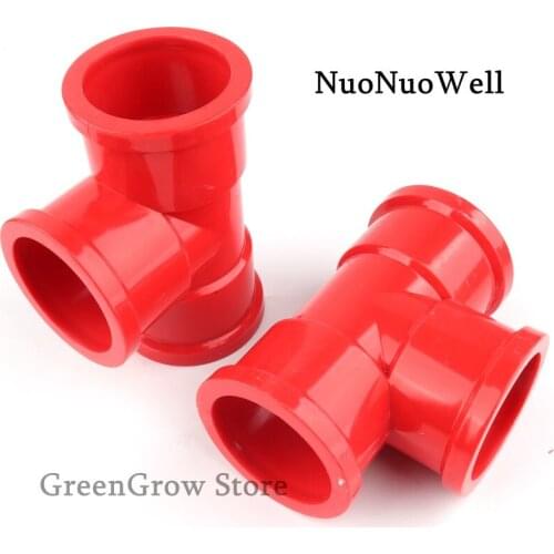 10pcs Thickened Red PVC Tee Connector Aquarium Tank UPVC Tube Joint Garden Irrigation Water Pipe Connectors Socket Tube Joints