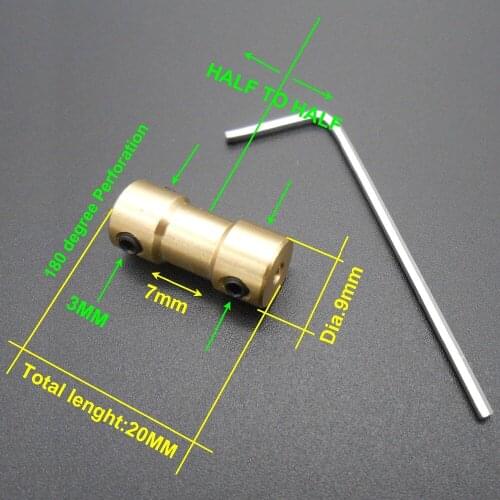 100PCS KINDS Brass Shaft Rop Motor Flexible Coupling Coupler Connectors 20mm 9mm Couplers M2 M2.3 M3 M3.17 M4 M5 M6 * FD233-248