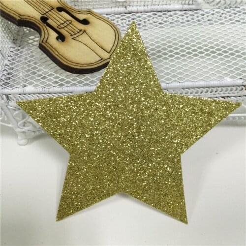 1000Pcs 3" Gold Silver Glitter Paper Star Glitter Star For Banner Kids Birthday,Wall Background Prop Hanging Garland Star
