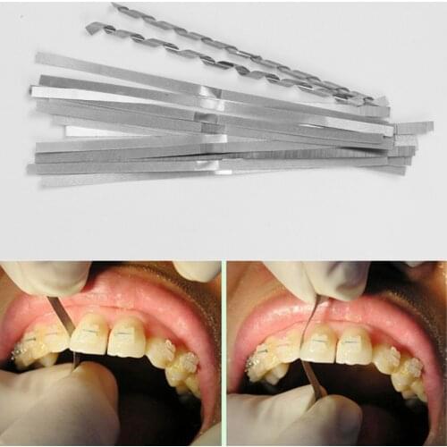 12 Pcs ( 4mm Width ) Dental Metal Polishing Stick Strip with Single Side of Diamond Sanding Surface