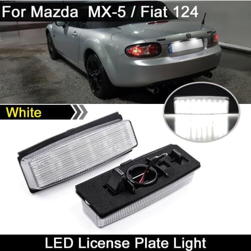 For Mazda MX-5 Miata 2006-2015 for Fiat 124 Spider Abarth 2017-2019 Car Rear white LED license plate light number plate lamp