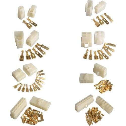 5 Set 6.3mm 1/2/3/4/6/8/12P/14 Pin Automotive 6.3 Electrical Wire Connector Male Female Cable Terminal Plug Kits Motorcycle