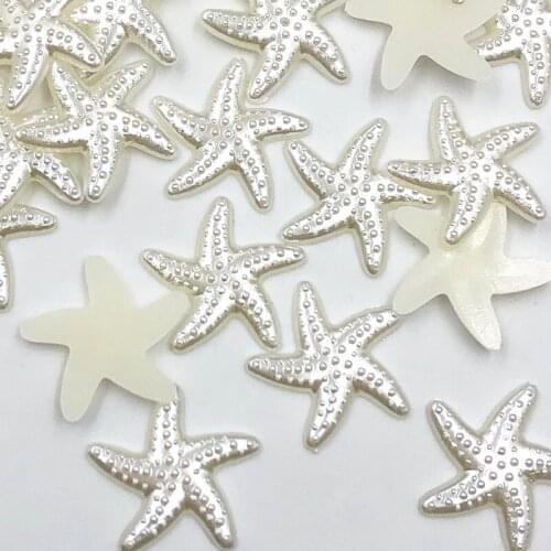 Upick 50/100pcs Plastic Pearl Star Flatback Accessories