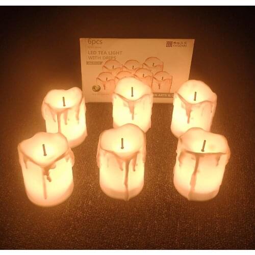 6PC Flameless LED Candle Light Simulated Electric Flickering Tea Light Candle Lamp Wedding Christmas Party Home Decor