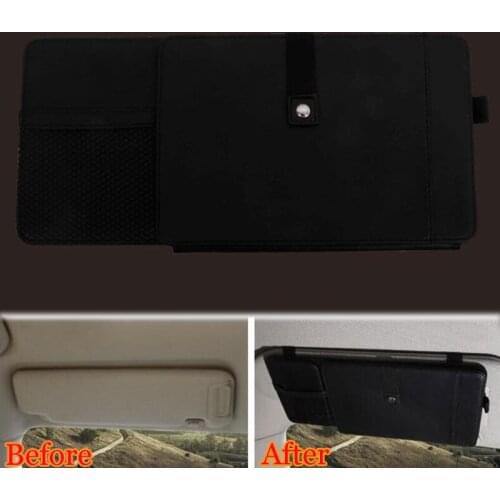 Blk Car Sun Visor 12 Compartment Storage Organizer CD Disk Holder Wallet Fit For Toyota corolla Cruze Car Accessary