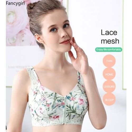 Pocket Bra for Silicone Breastforms Crossdress Bra Women No Steel Ring Sports Sleep Underwear Back Front Buckle Zip Bra Full Cup